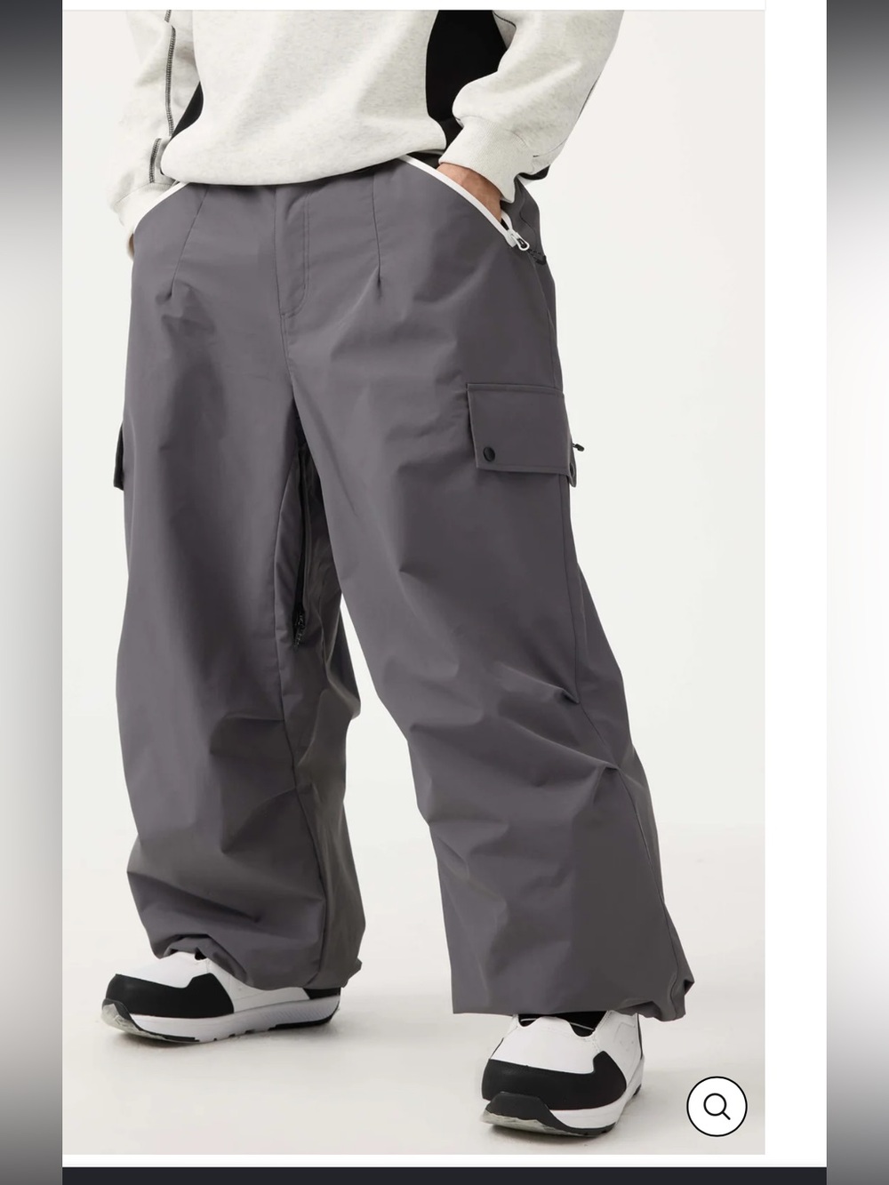 GSOU SNOW Men's Black Baggy Wear-resistant Waterproof Snow Pants X-Large XL